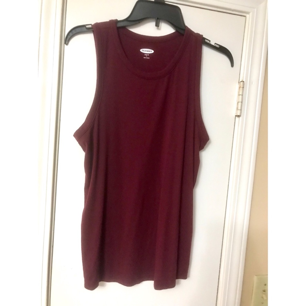 NWOT old navy burgundy high neckline tank